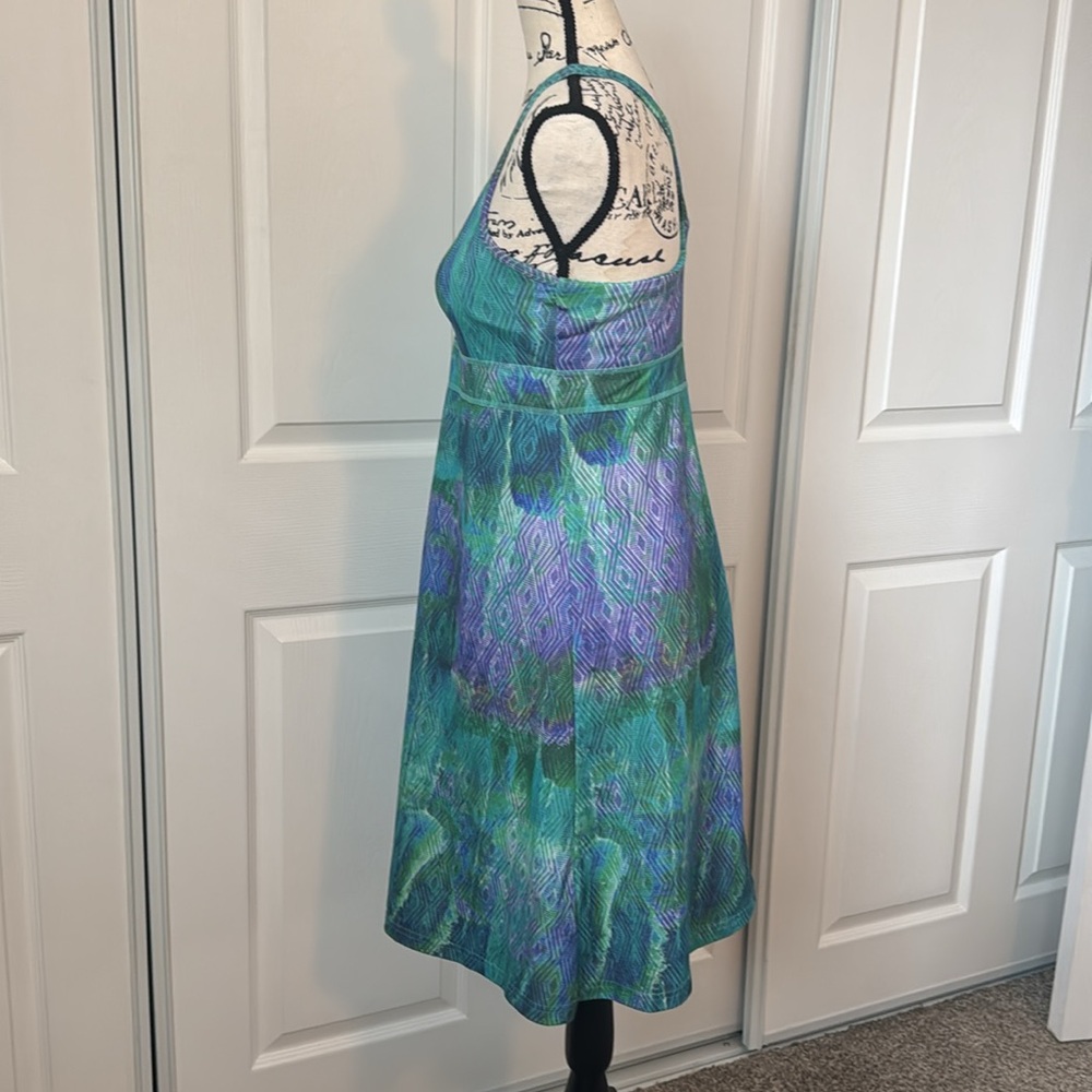Marmot Teal and Purple Patterned Dress - Picture 3 of 6